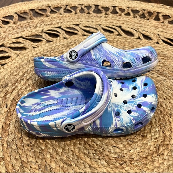 Crocs Women's Blue and Purple Clogs - Picture 1 of 4